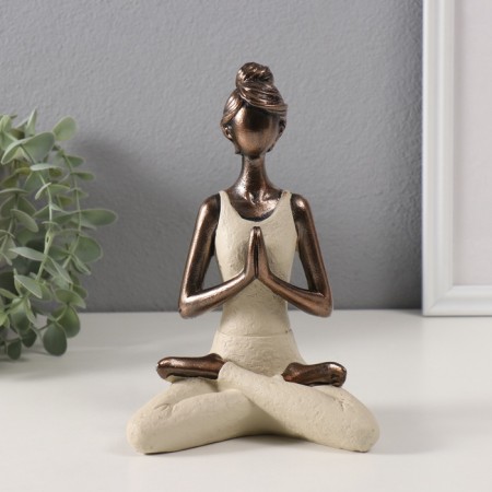 Polystone souvenir "Girl on yoga - simplicity" for bronze 9x13x19.5 cm