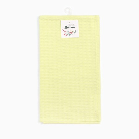 Towel "Dolyana" yellow color 35x60 cm, 100% cotton, large waffle 220 g/m2-4
