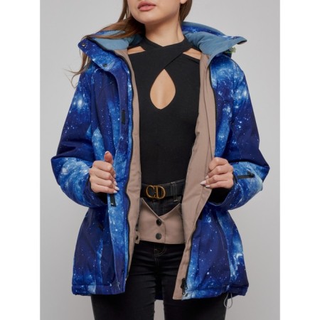 Ski jacket female, size 58, dark blue color-7
