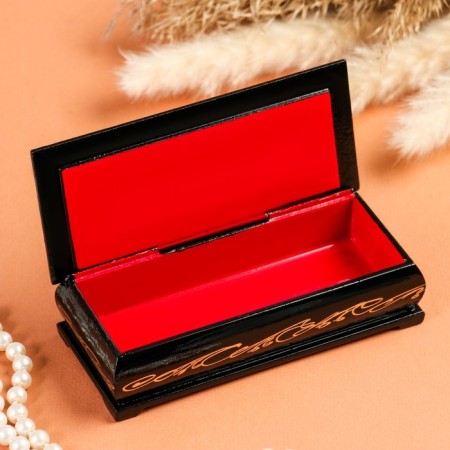 Casket "Flowers in a basket", 14 × 6 cm, lacquer miniature-1