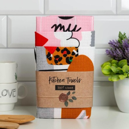 Set of kitchen towels "Dolyana" CATS 35x60 cm - 3pcs-1