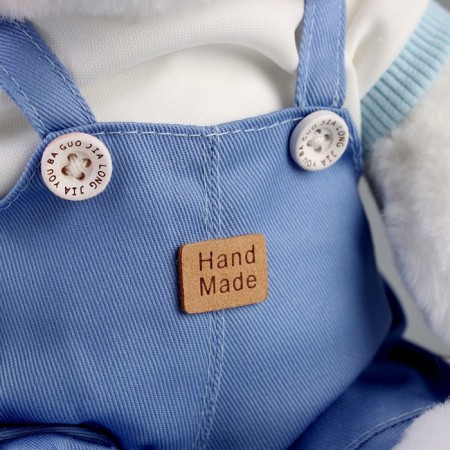 Soft toy "Little Friend", a bear in a blue overalls-4