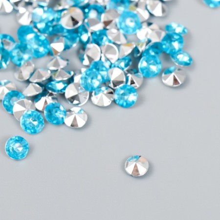 Decor for creativity in the bottle "Rhinestones. Blue water" set 250 pcs d = 0.6 cm 4x3x3 cm-2