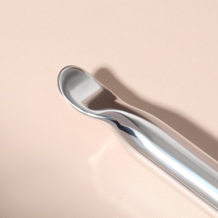 Silver masks brush, silicone, with a spatula, 14 (+/- 1) cm, silver/white color-4