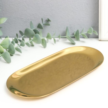 Stainless steel stand "Oval" golden 8.5x18 cm