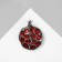 Brooch "Pomegranate" with bones, red-black color in black silver
