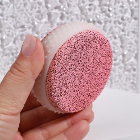 Pumza for a pedicure, with a rubber insert, 8 × 8 cm, in a box, color mix-4