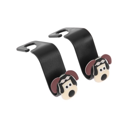 Hook on the headrest with a dog, set 2 pcs, black-1