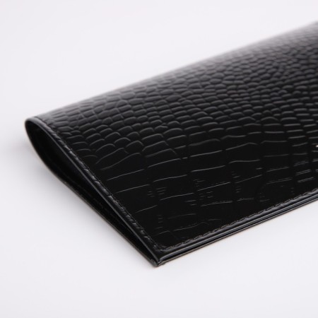 Cover for passport, embossing, crocodile, black color-3