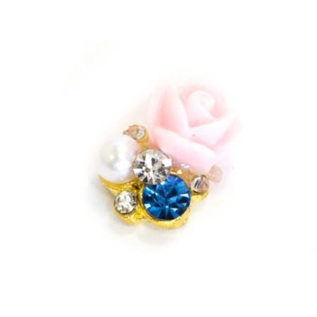 Metal fittings Pole "Rose with sapphire", 4 pcs