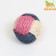 Ball intertwined from sisali, 6 cm, white/blue/pink