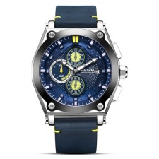 Men's watch, D-4.7 cm, with chronograph, 3 atm, luminous, blue