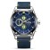 Men's watch, D-4.7 cm, with chronograph, 3 atm, luminous, blue
