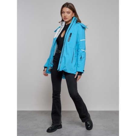 Ski jacket female, size 42, blue color-9