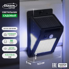 Garden lamp on a sunny battery with a motion sensor, invoice, 9.5 × 13 × 5 cm, 30 LED, white glow