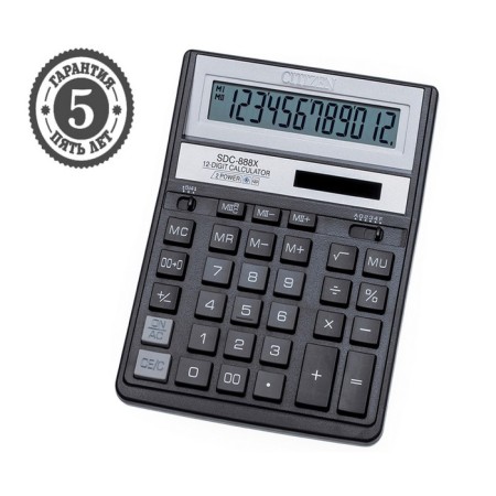 CITIZEN CITIZEN CAPEL CALCHER "SDC-888XBK", 12-bit, 158 x 203 x 31 mm, double power, black