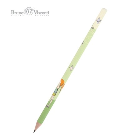 Chernographic pencil 2.0 mm Happy Graphix "Girl and Rabbits", HB, three -sided