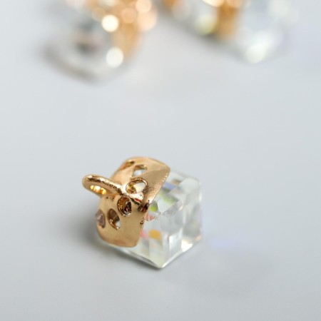 Decor for creativity Glass "Cub-Cristal" transparent holography set 5 pcs 0.8x0.8 cm-1