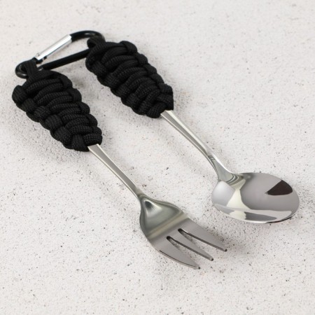Set a spoon with a fork on a paracord, 13 cm-2