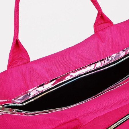 Sports bag with a zipper, shoes, long belt, pink color-3