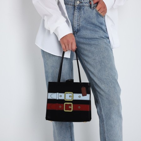 Female bag, lightning tout, black color-7