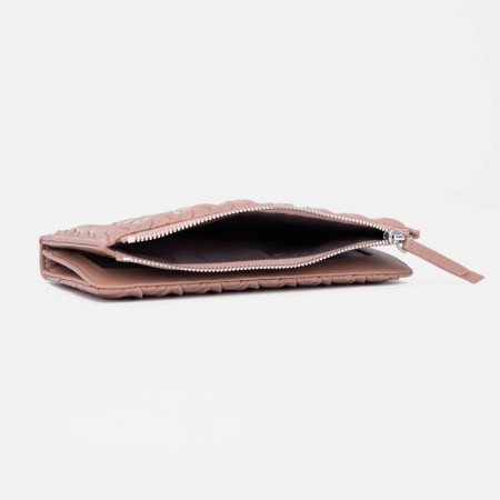 Women's wallet on the button, pink color-4