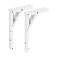 Folding bracket for tables and shelves of tundra, F001, 2 pcs., Length 200 mm., Steel, white color 97039