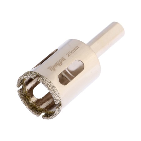 Diamond drill and tundra ceramics, trihedral shank, 25 x 65 mm