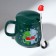 Ceramic mug with a spoon of "love in the new year", 350 ml, green color