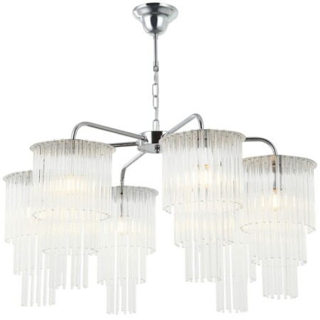 Suspended chandelier Imposio 6xe14 40w, size 80x80x61-150 cm, color chromium