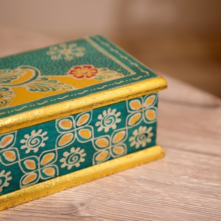 Wooden box, batik 16x11x8 cm-3
