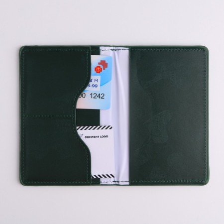 Cover for a passport with additional kardan inside “100% man”, artificial leather-2