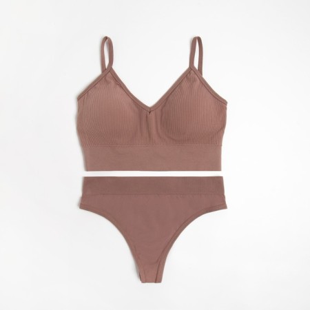 Female set (top, panties) beige color, rr 42-44
