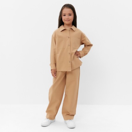 Костюм (рубашка и брюки) детский KAFTAN "Лен", размер 28 (86-92см) бежевый-1