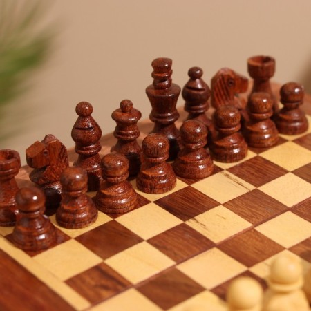 Board game 2V1 (chess + backgammon) 15.5x15x5 cm, tree shisham-1