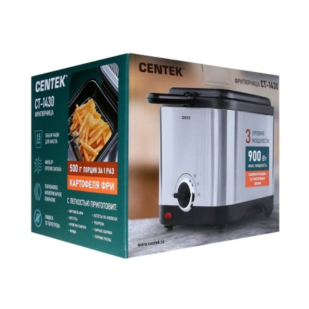 Fritable Center CT-1430, 900 W, 1.5 l, anti-stick bowl, silver-9