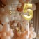 Candle in the cake on the “line” skewer, the number “5”, gold, 5 cm