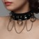 Choker "Temptation" of the chain and ring, black color in silver, 40 cm