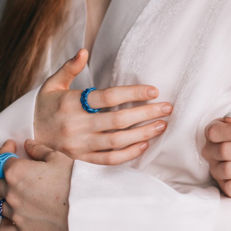 Amore ring circuit, blue, dimensionless color-2