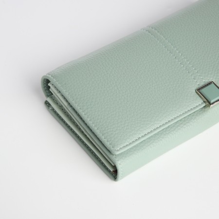 Women's wallet on magnet, green color-2