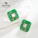 Emall earrings Xuping squares, white-green color in gold