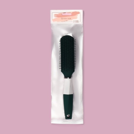 The comb massage, rubberized handle, 4 × 23 cm, green/white color-4