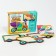 Wooden puzzle for children. Repeat on the sample "smart cars"