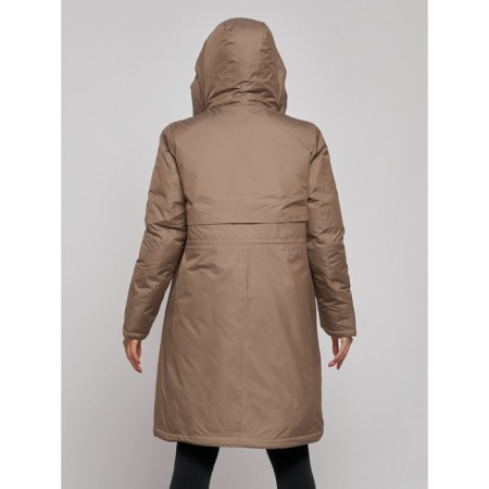 Coat insulated winter female, size 46, brown color-12