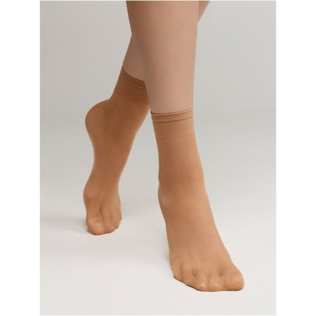 Women's socks with a compacted eye Elegant Tension Soft 20, size 23-25, color Natural