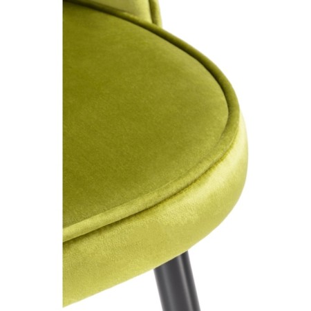 Stol on a metal frame Dodo metal/velor, black/green 52x55x77 cm-5