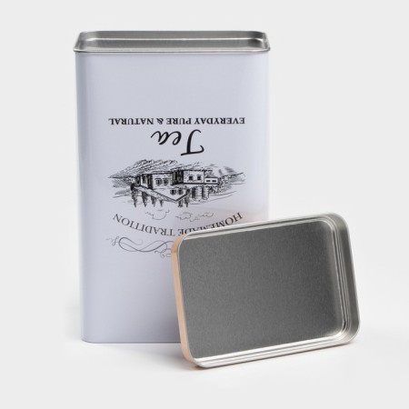 Tea Bank "House and Field", 19 × 12 × 8 cm, white color-3