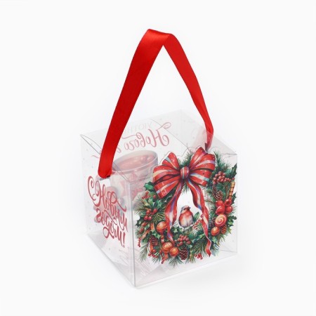 Gift New Year's Folding PVC, “New Year's Wreath”, 10 x 10 x 10 cm, New Year-1