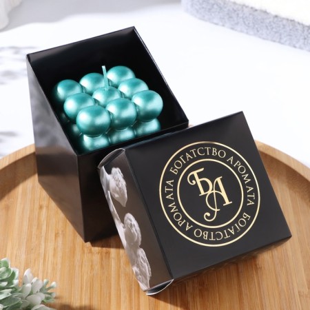 Figure candle "Babble" Big Cube, 5x5x5 cm, Tiffany, in the box-2