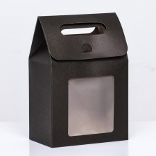Box with window, black, 20 x 14 x 8 cm